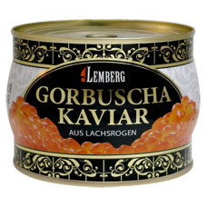 Икра Горбуша Лемберг Премиум 500г Лососевая (Kaviar Gorbuscha Lemberg Premium 500g) Красная икра